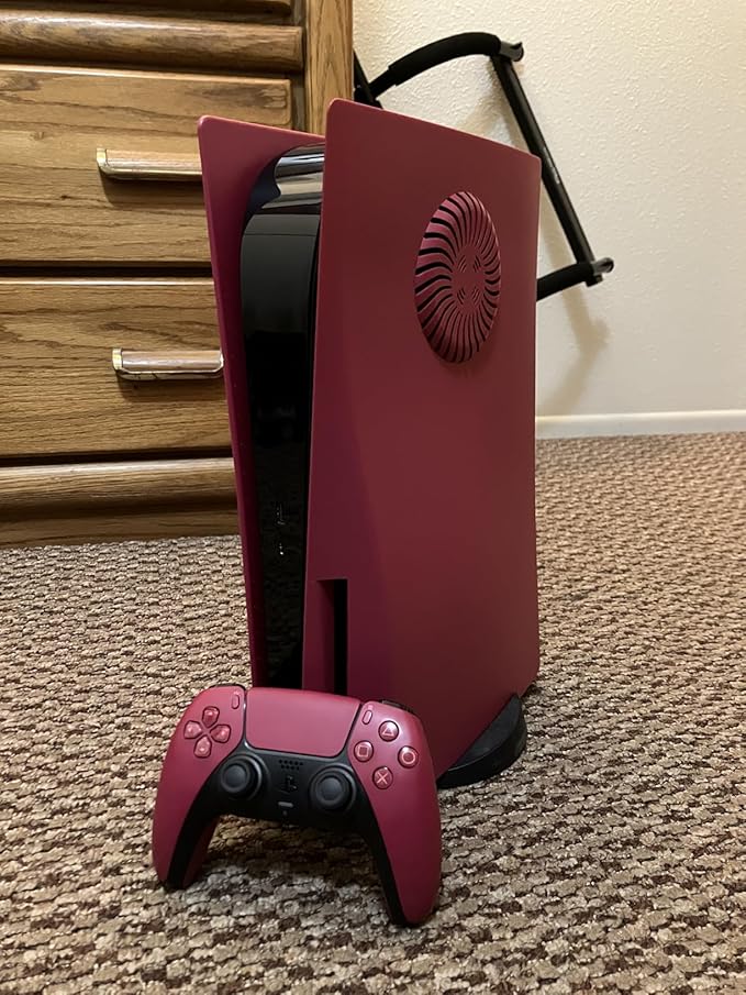 PS5 Disc Edition Faceplate Set with Cooling Vents (Cosmic Red) detail view 5