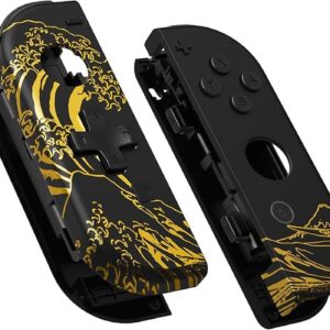 eXtremeRate Great Golden Wave D-Pad Joy-Con Shell for Switch and OLED