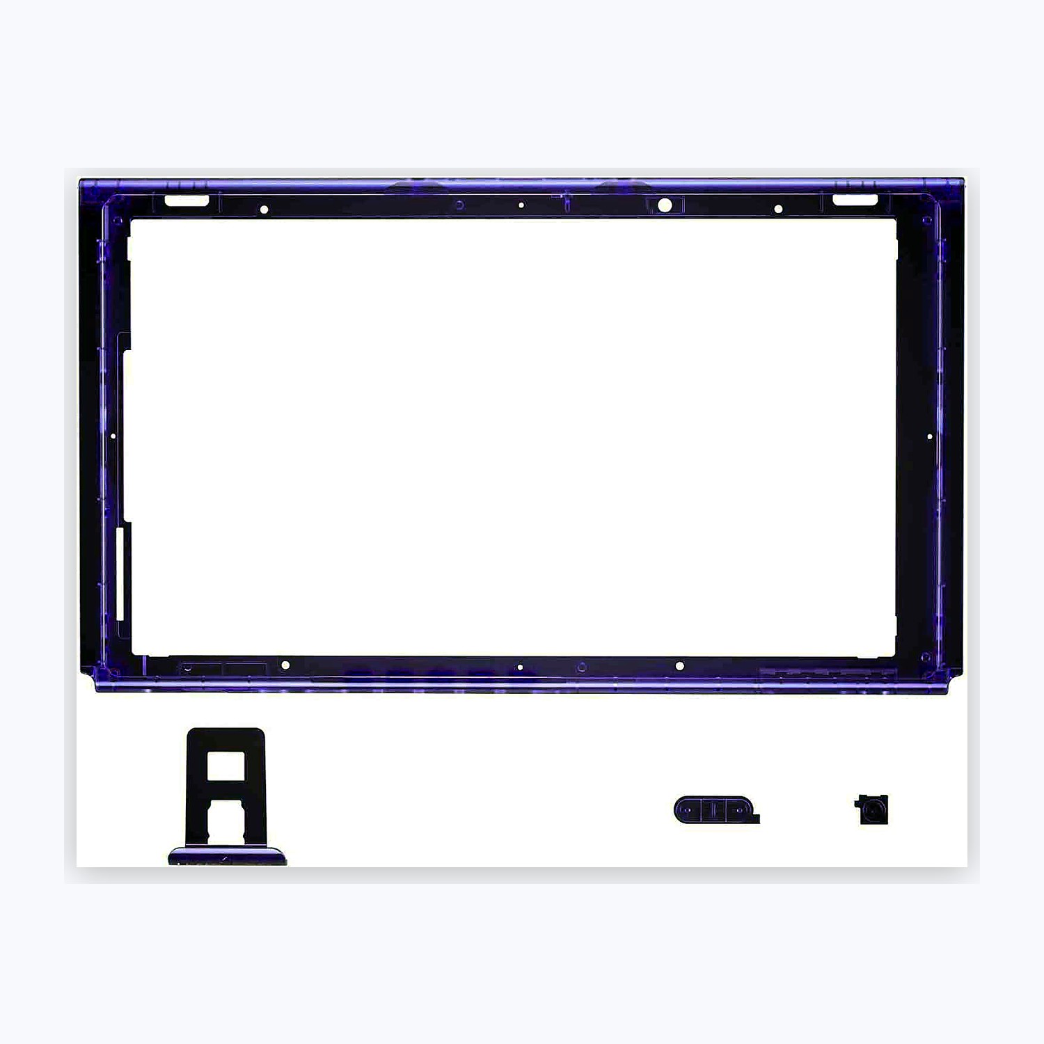 eXtremeRate Clear Atomic Purple Front Frame for Nintendo Switch view 1