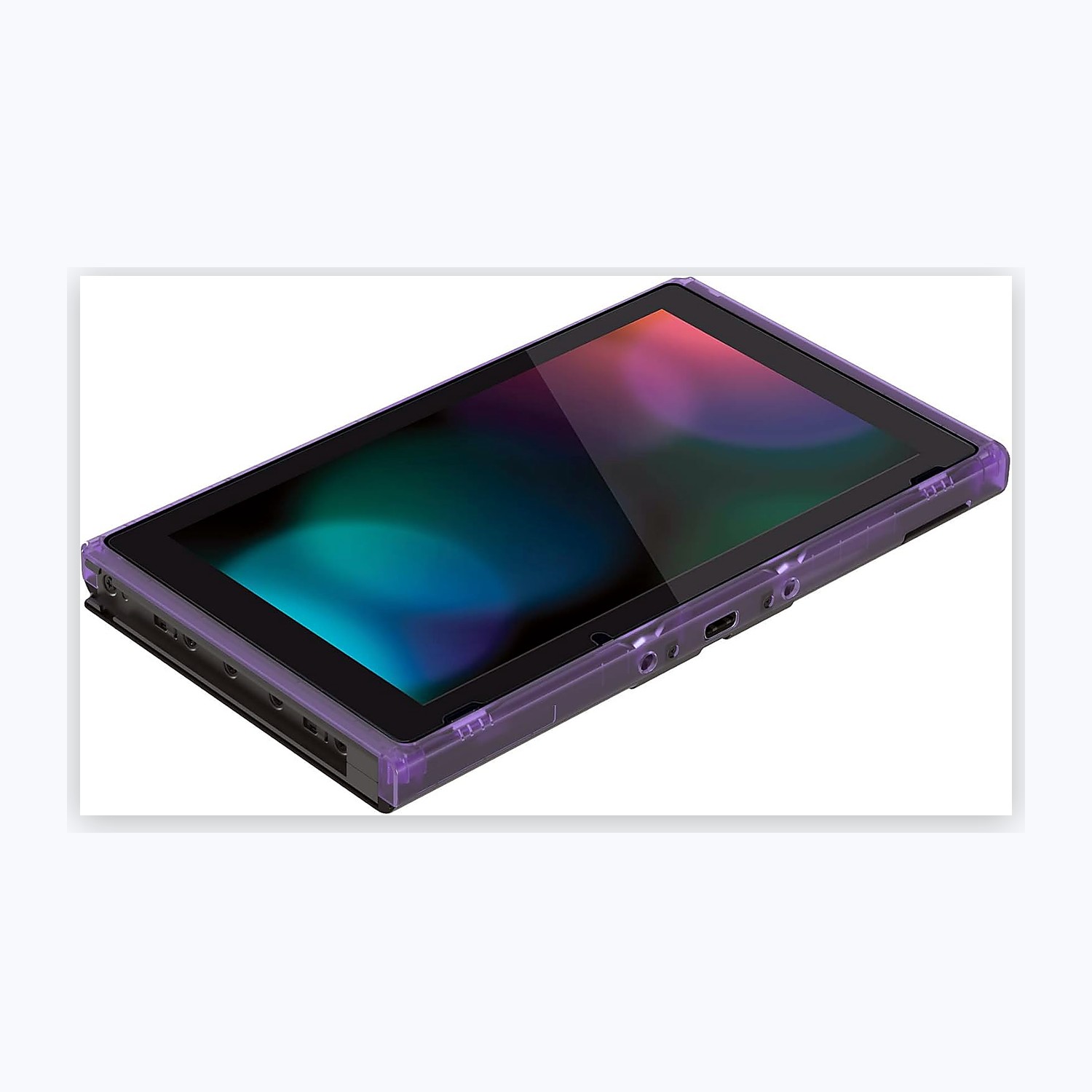 eXtremeRate Clear Atomic Purple Front Frame for Nintendo Switch view 3