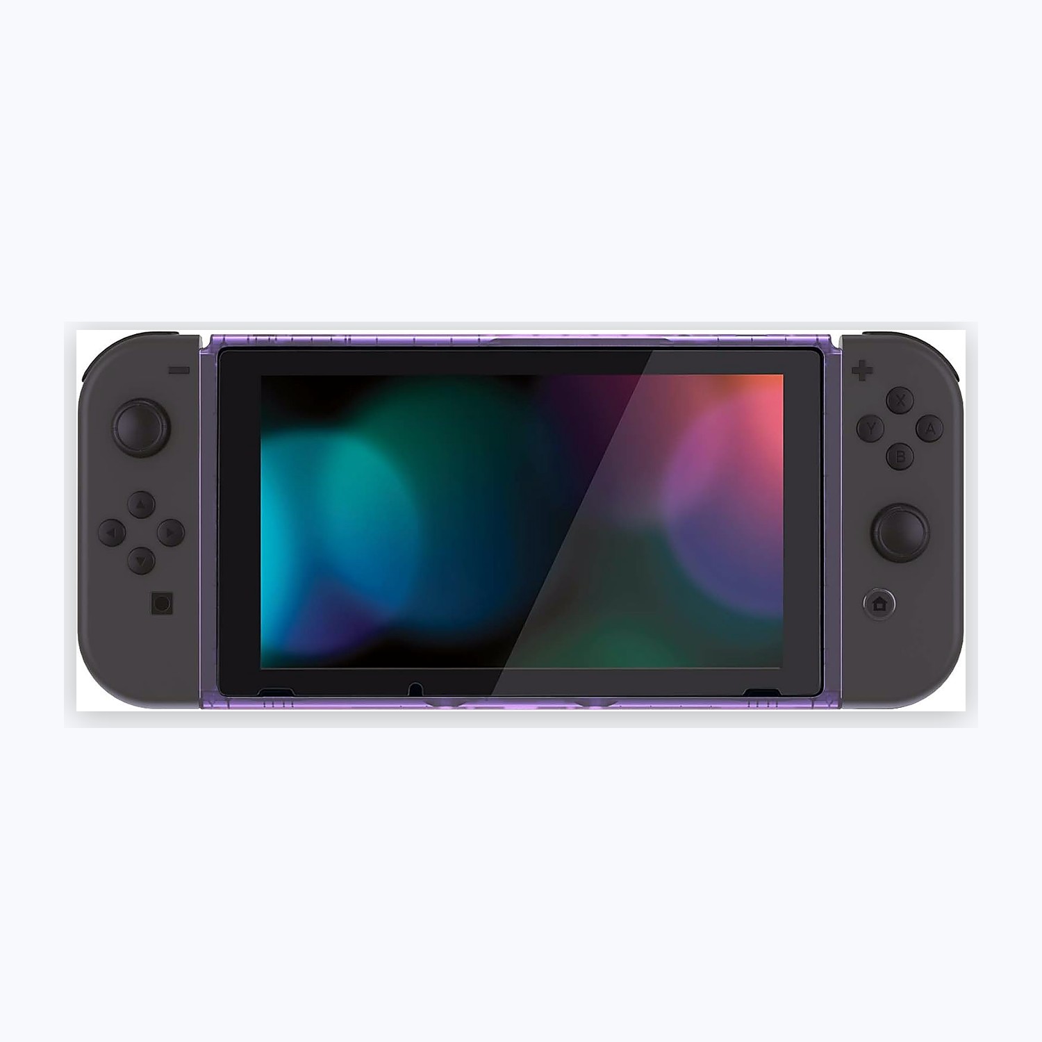 eXtremeRate Clear Atomic Purple Front Frame for Nintendo Switch view 4