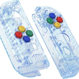 eXtremeRate Clear Glacier Blue DIY Shell with Buttons for Nintendo Switch & OLED Joy-Con