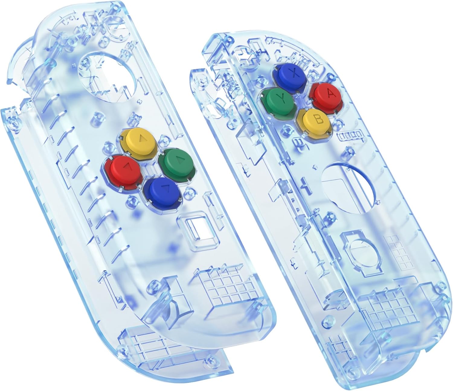 eXtremeRate Clear Glacier Blue DIY Shell with Buttons for Nintendo Switch & OLED Joy-Con