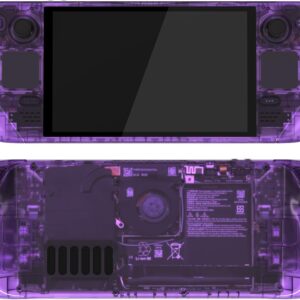 eXtremeRate Clear Atomic Purple Full Shell with Buttons for Steam Deck OLED