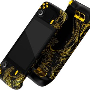 eXtremeRate The Great GOLDEN Wave Black Shell for Steam Deck LCD