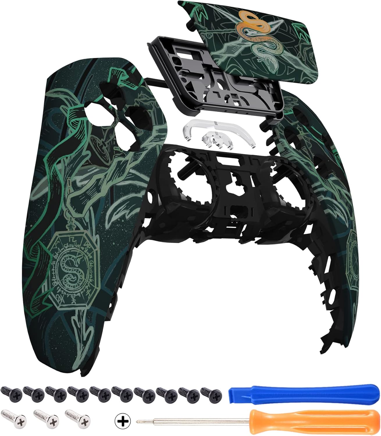 eXtremeRate Black Soft Touch Faceplate for PS5 DualSense Controller BDM-010/020/030/040/050