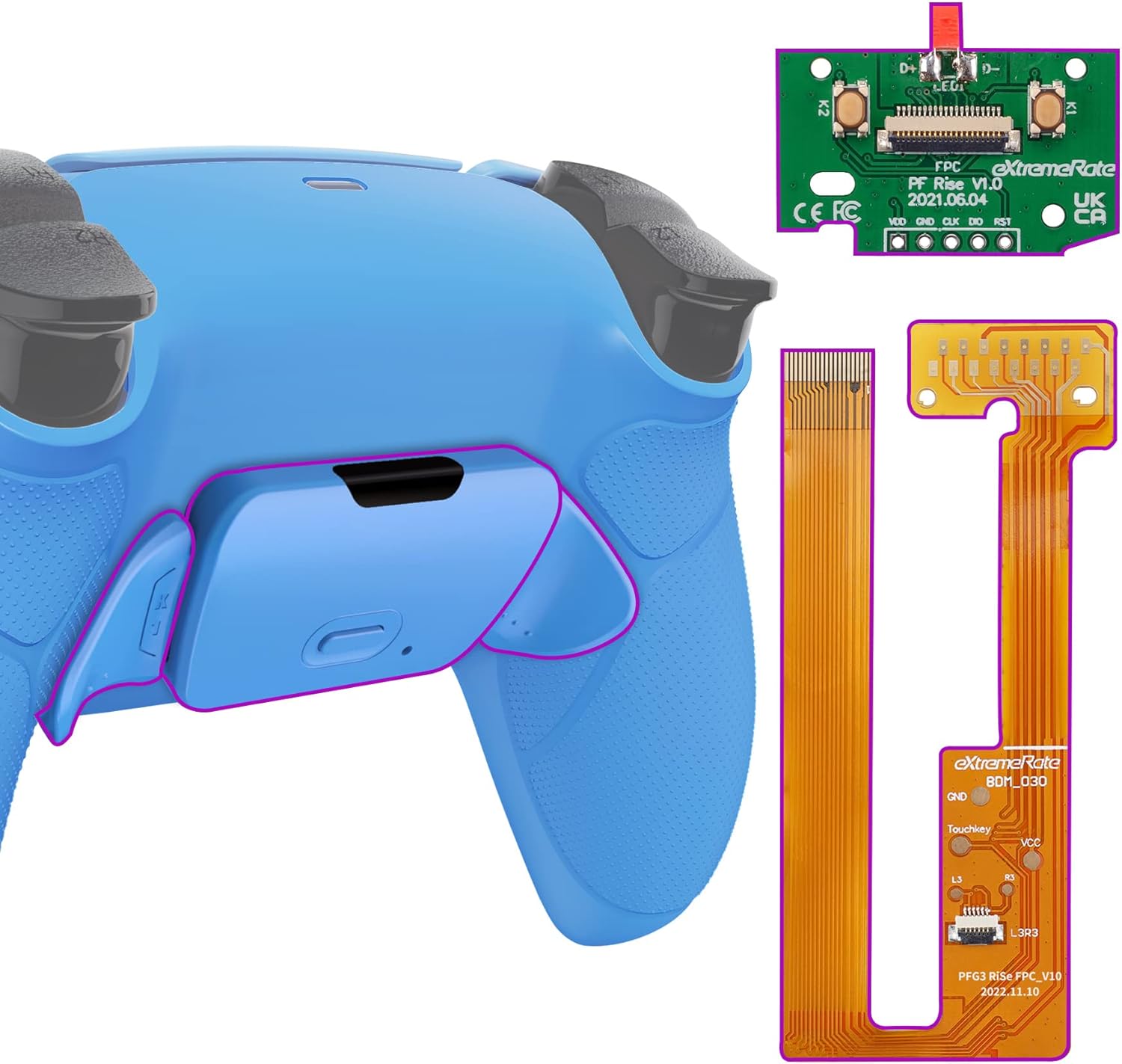 eXtremeRate Starlight Blue Custom Buttons for PS5 DualSense Controller