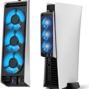 LED Fan Replacement for PS5 Console with RGB Lighting - Quiet Cooling